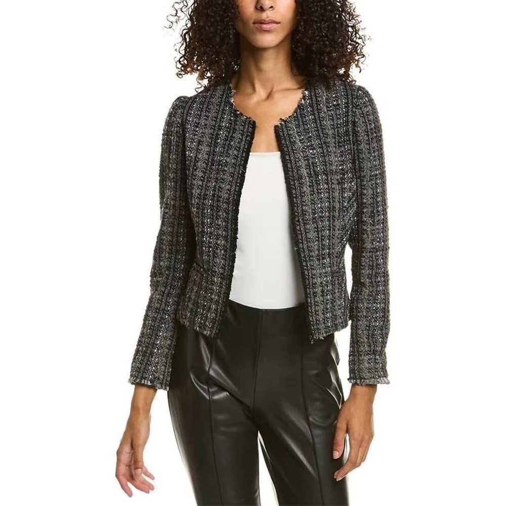 Drew Women's Bea Tweed Jacket In Black size Medium M NEW with tags open front